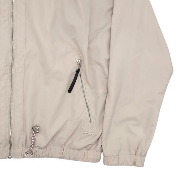 Athleta Jacket Womens Large Beige Full Zip Windbreaker Lightweight Chill Bomber - Picture 5 of 13